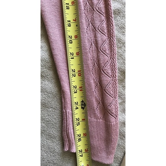 SIENNA SAGE Womens Dusty Rose Open Front Cardigan Sweater SzL Pre-Owned - Picture 8 of 10